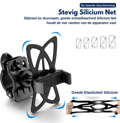 Kreezi XR12 PRO Mobiele telefoonhouder fiets tot 6.8 inch - Zwart - GSM - Fietshouder