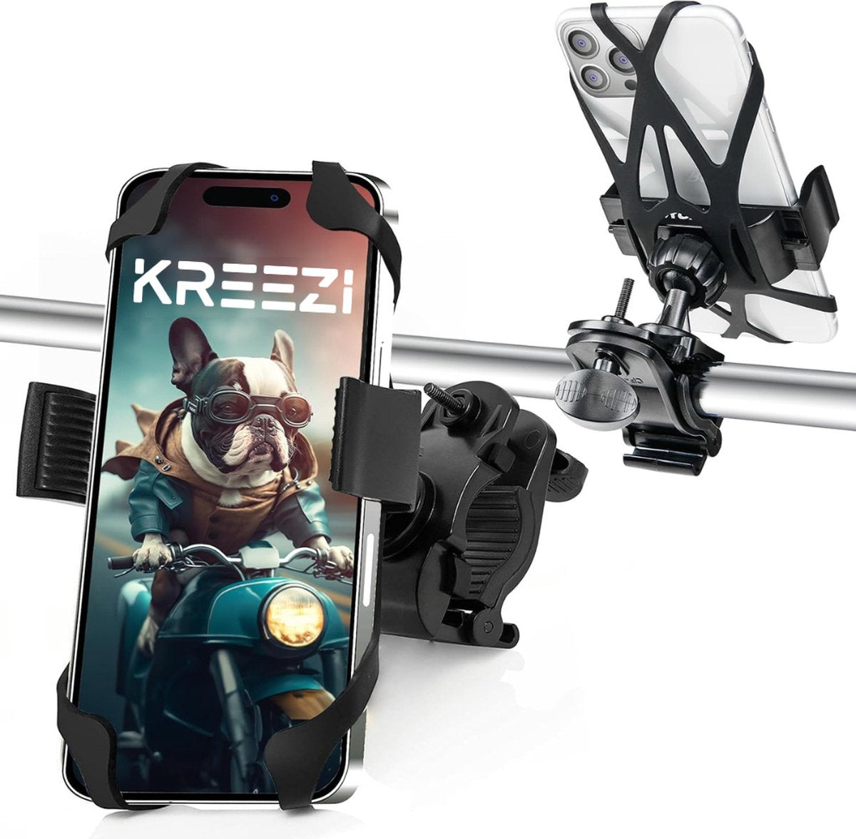 Kreezi XR12 PRO Mobiele telefoonhouder fiets tot 6.8 inch - Zwart - GSM - Fietshouder