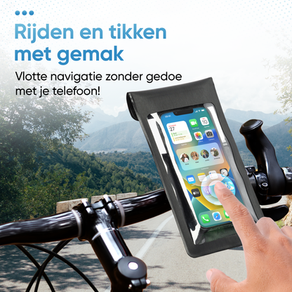 KREEZI Z1 Telefoonhouder Fiets Waterdicht Zwart - Universeel - Roteerbaar - Fietshouder - GSM houder