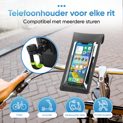 KREEZI Z1 Telefoonhouder Fiets Waterdicht Zwart - Universeel - Roteerbaar - Fietshouder - GSM houder