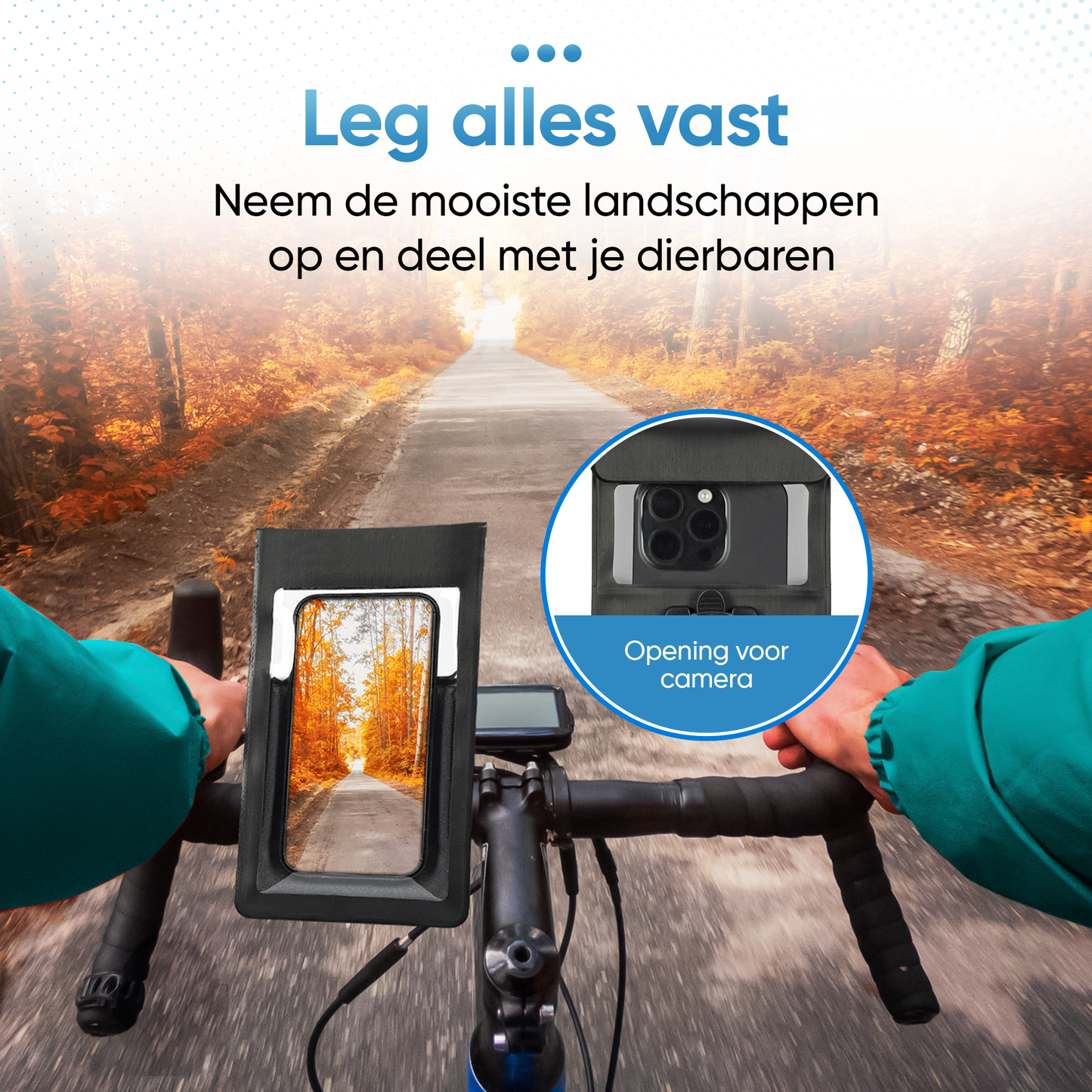 KREEZI Z1 Telefoonhouder Fiets Waterdicht Zwart - Universeel - Roteerbaar - Fietshouder - GSM houder