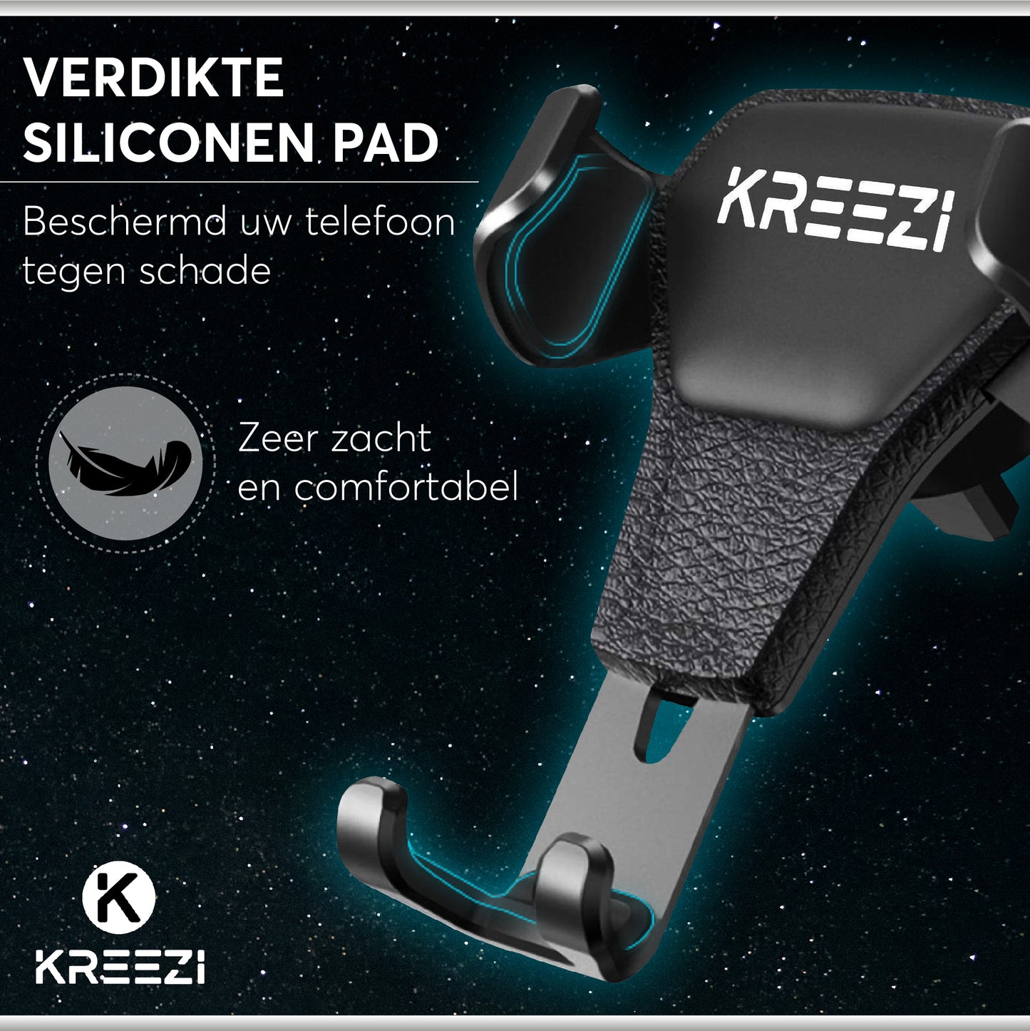 Kreezi RX4 PRO Mobiele telefoonhouder auto ventilatie rooster - Zwart - GSM - Autohouder