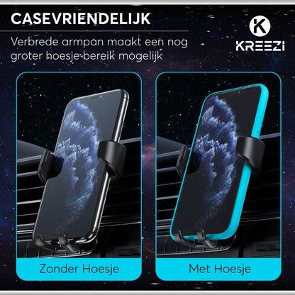 Kreezi RX4 PRO Mobiele telefoonhouder auto ventilatie rooster - Zwart - GSM - Autohouder